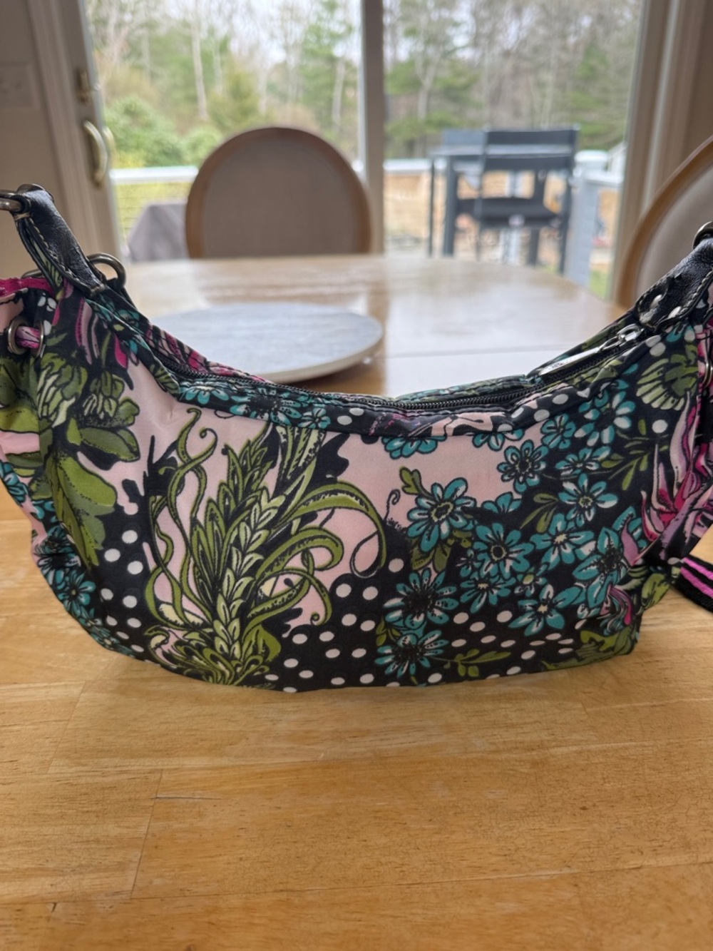 Oilily Floral Crossbody Bag - Bold Boho Print, Adjustable Strap - Picture 2 of 11
